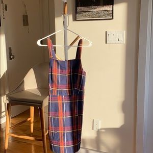 Plaid Overalls Dress